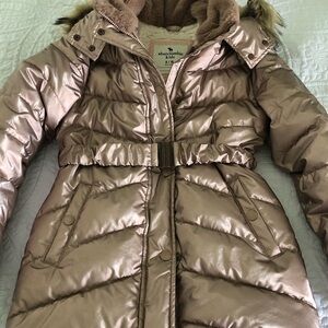 Abercrombie Kids Pink and Silver Puffer Jacket